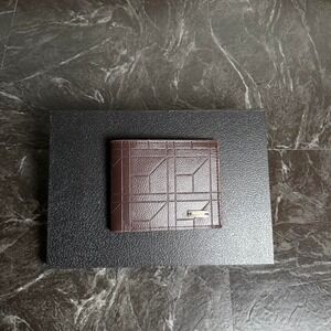 Men's Brown Bi Fold Geometric Cyber Wallet Brand New
